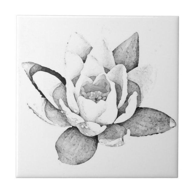 "WHITE LOTUS" FOTO TILE BY TINENT LOTUS FLIESE (Vorderseite)
