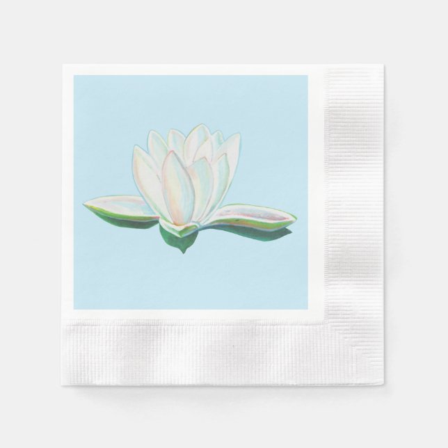 White Lotus Illustration Serviette (Vorderseite)