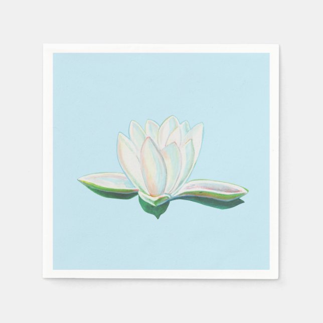 White Lotus Illustration Serviette (Vorderseite)
