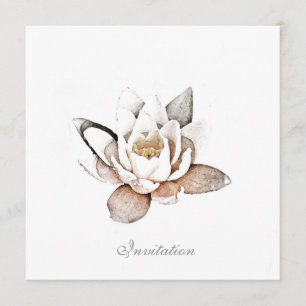 WHITE LOTUS INVITATION CARD EINLADUNG