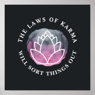 White Lotus Karma Motivierend Zitkohle Poster