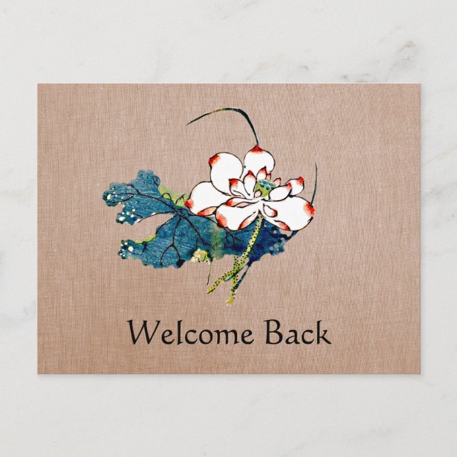 White Lotus Massage Therapeutische Erinnerung Post Postkarte (Vorderseite)