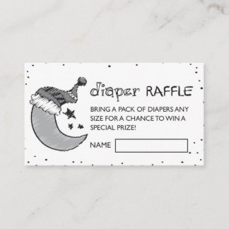 White Love to the Moon and Back Diaper Raffle Visitenkarte