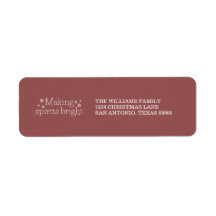 White Maaking Spirits Bright Holiday Address Label