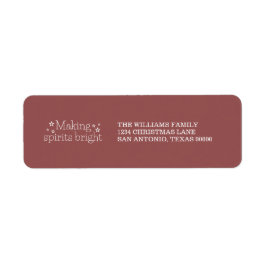 White Maaking Spirits Bright Holiday Address Label