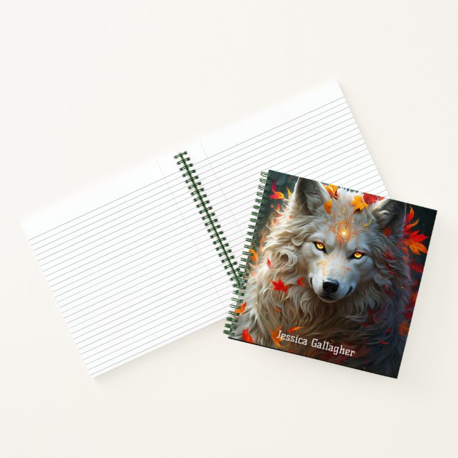 White Magical Wolf Notizbuch (Innenseite)