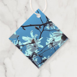White Magnolia Bloom Blue Sky Geschenkanhänger