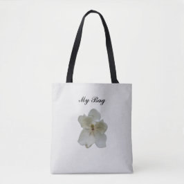 White Magnolia-Blume auf der Tasche "All Over Prin