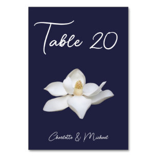 White Magnolia Elegante Floral auf Hochzeit der Ma Tischnummer