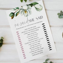 White Magnolia Floral Bridal Spiel sagte er