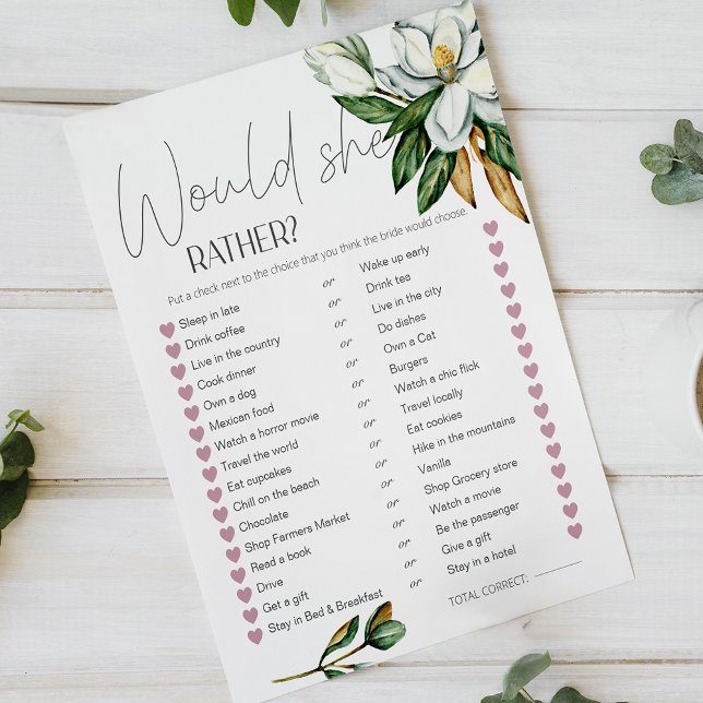 White Magnolia Floral Bridal Spiel würde sie eher (Von Creator hochgeladen)