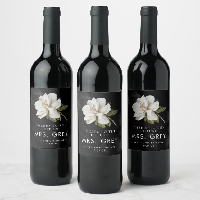 White Magnolia Future Frau Wine Labels Weinetikett (Flaschen)