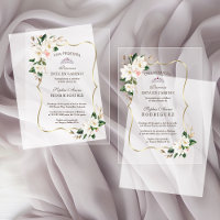 White Magnolia Gold Spanische Baby Dusche