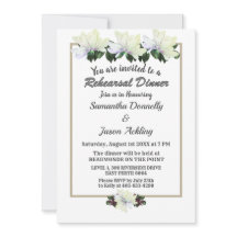 White Magnolia Greenery Hochzeitliches Probe-Dinne