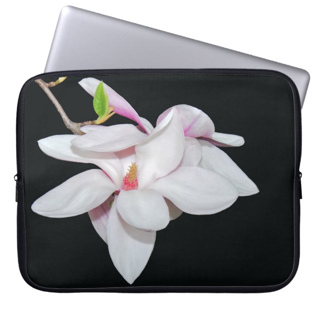 White Magnolia Laptopschutzhülle (Vorderseite)