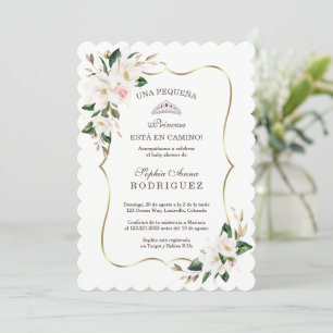 White Magnolia Pink Invitación de Baby Dusche Einladung