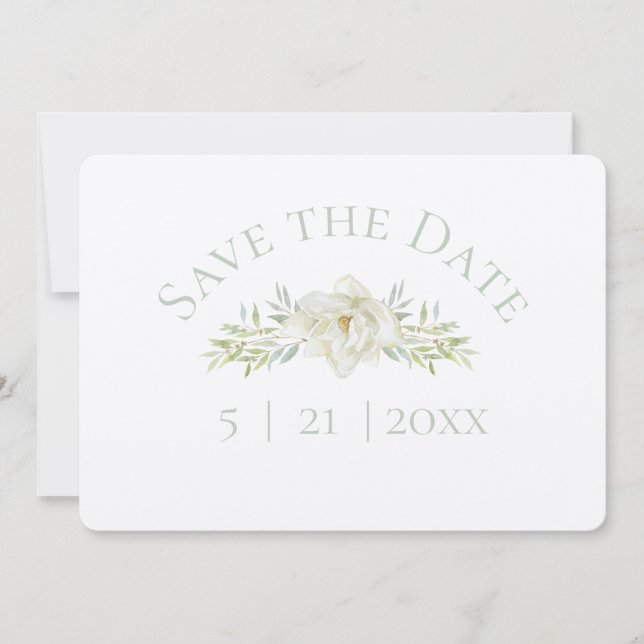 White Magnolia Save the Date Wedding (Vorderseite)