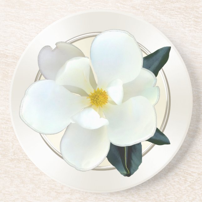 White Magnolia Untersetzer, kaufen 1 oder ein Set  Getränkeuntersetzer (Vorne)