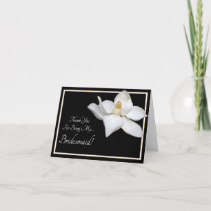 White Magnolia Wedding danke, dass sie Brautjungfr Dankeskarte