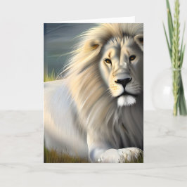 White Majestic Lion Ethereal Art | Denken Sie an S Karte