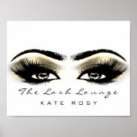 White Makeup Beauty Studio Lashes Salon Gold