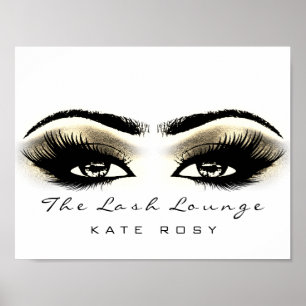 White Makeup Beauty Studio Lashes Salon Gold Poster