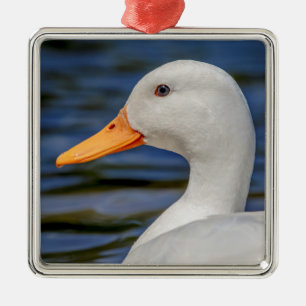 White Mallard Duck Silbernes Ornament