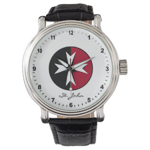 White Maltese Cross, St John order, Malta Armbanduhr
