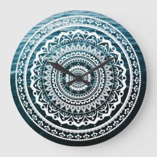 White Mandala Lasse das Set, das Sie kostenlos Große Wanduhr