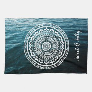 White Mandala Lasse das Set, das Sie kostenlos Küchentuch