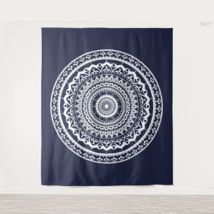 White Mandala Lasse das Set, das Sie kostenlos Wandteppich