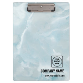 White Marble Business Logo Pro clipboard Klemmbrett