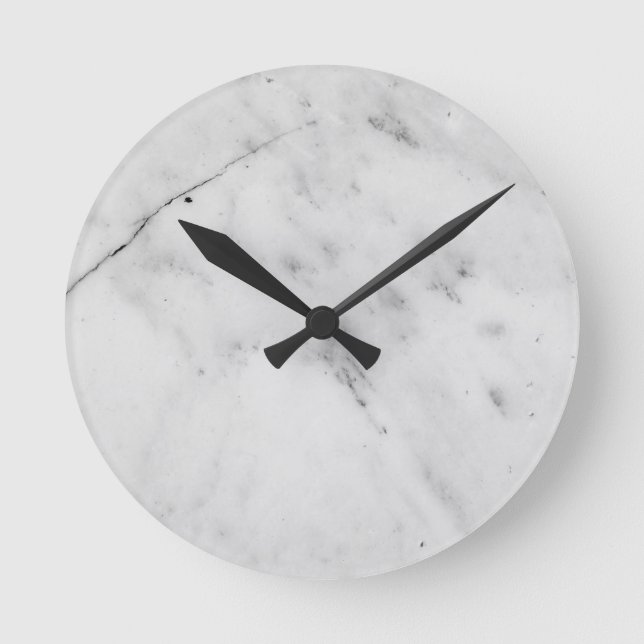 White Marble Glam #1 #marble #decle #art Runde Wanduhr (Vorderseite)