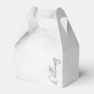 White Marble Modernes Script Personalisiert Name Geschenkschachtel