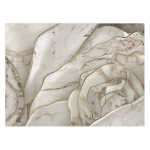 White Marble Rose Abstract Tischdecke