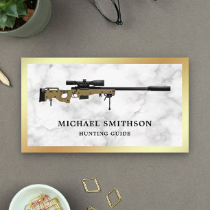 White Marble Sniper Rifle Gun Shop Gunsmith Visitenkarte
