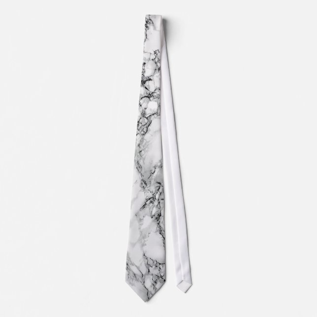 White Marble Stone Neck Tie Krawatte (Vorderseite)