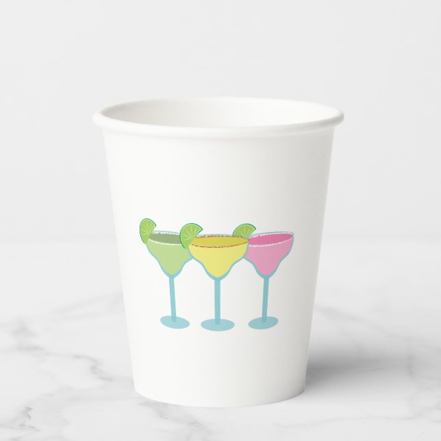 White Margarita Glasses Party Cups Pappbecher