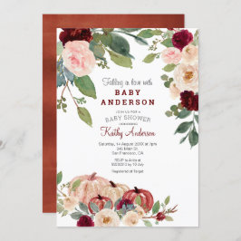 White Marsala Pumpkin Baby Dusche Einladung