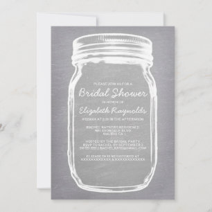 White Mason Jar Bridal Einladungen
