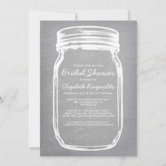 White Mason Jar Bridal Einladungen