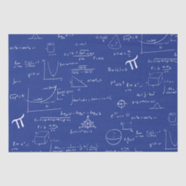 White Mathematic Formulas Equations Blue Seidenpapier