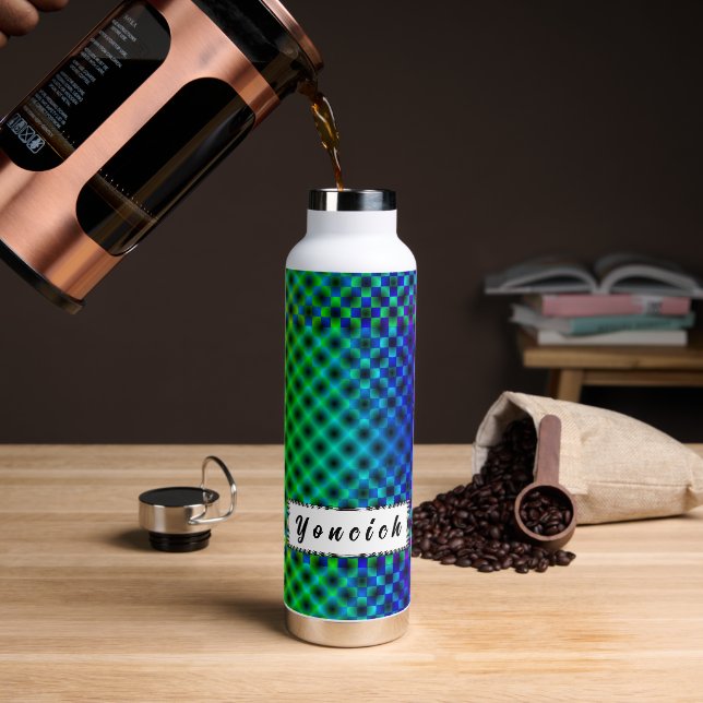 White Mesh Moire von Kenneth Yoncich Trinkflasche (Kaffee)