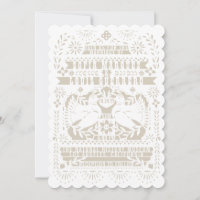 White Mexican Fantail Doves Papel Picado Wedding