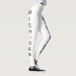 White Michigan Staat Blume Apple Blossom Leggings