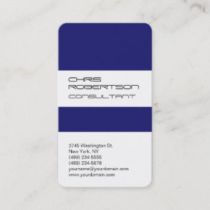 White Midnight Blue Attractive Charm Business Card Visitenkarte