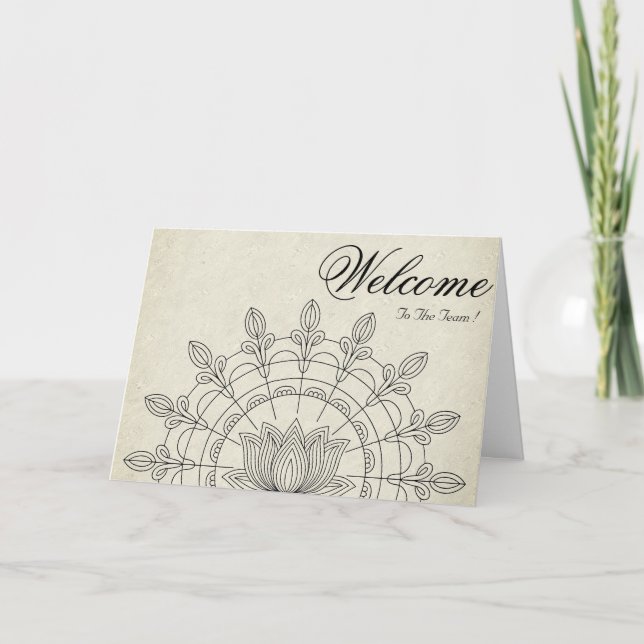 White Minimal Lotus Welcome Wishing Karte (Vorderseite)