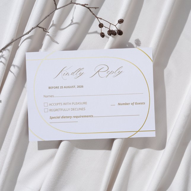 White Minimal Modern Arch Wedding Gold UAwg Folieneinladung (Von Creator hochgeladen)