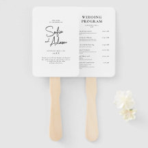 White Minimalistisch Elegant Wedding Program