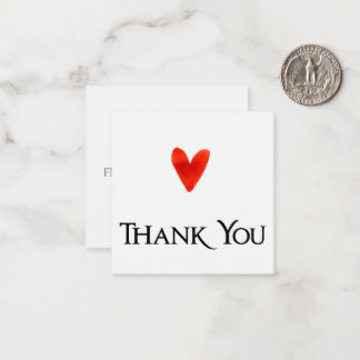 White Minimalistisch Elegante Heart Wedding Vielen Mitteilungskarte